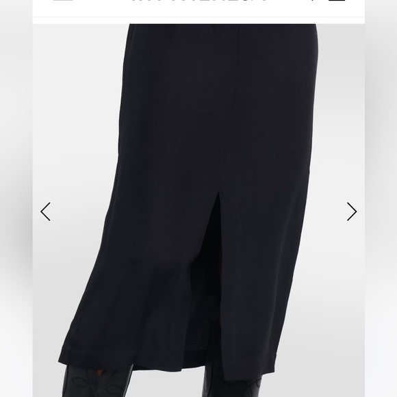 Toteme Cami top Crepe slip dress black with navy hint EU 38 US 6 zip closure - Picture 6 of 16